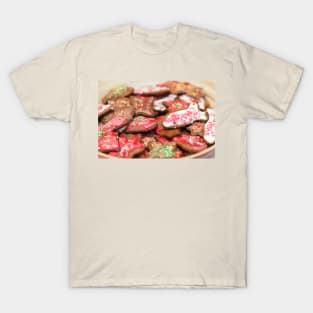 Plate full of christmas gingerbread background T-Shirt